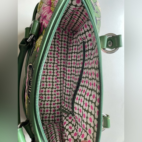Vera Bradley Floral Green and Pink Women's Bag - Picture 4 of 7
